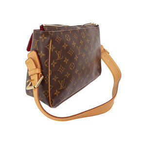 Louis Vuitton Monogram Leather Bag Shoulder Brown Cite Viva Semi